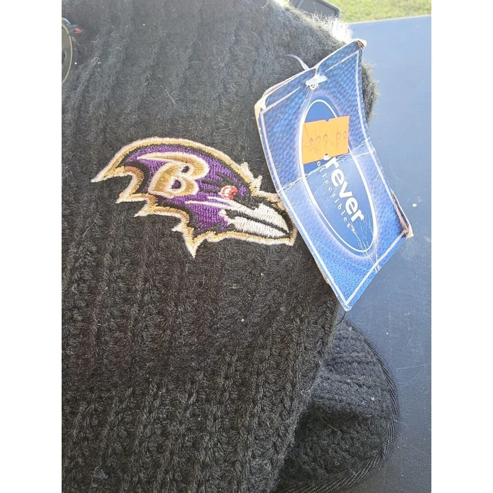 FOCO Baltimore Ravens Knit High End Button Boot Slippers Sz Xl